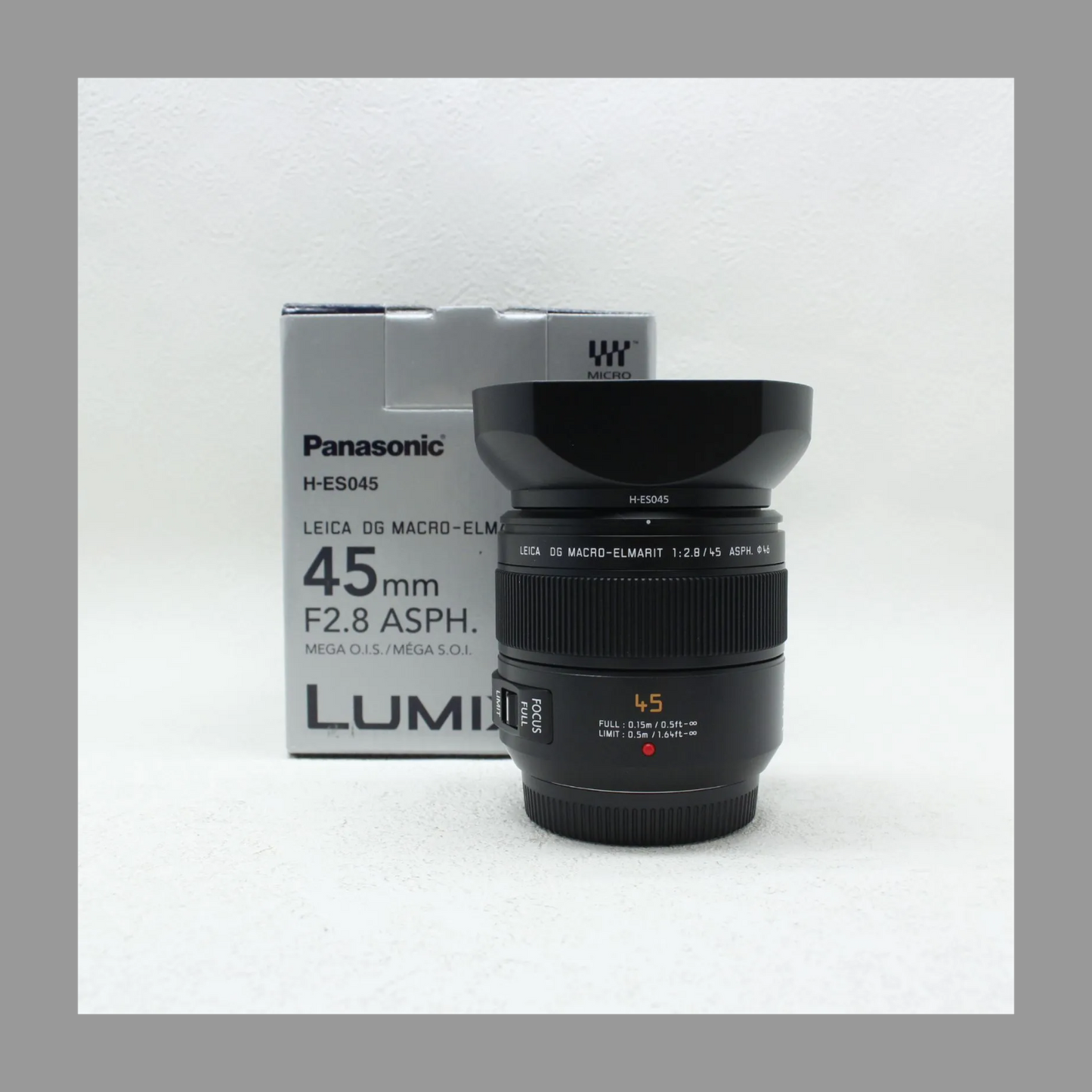 アウトレット品 Panasonic LEICA DG MACRO-ELMARIT 45mm/F2.8 ASPH./MEGA O.I.S. H-ES045