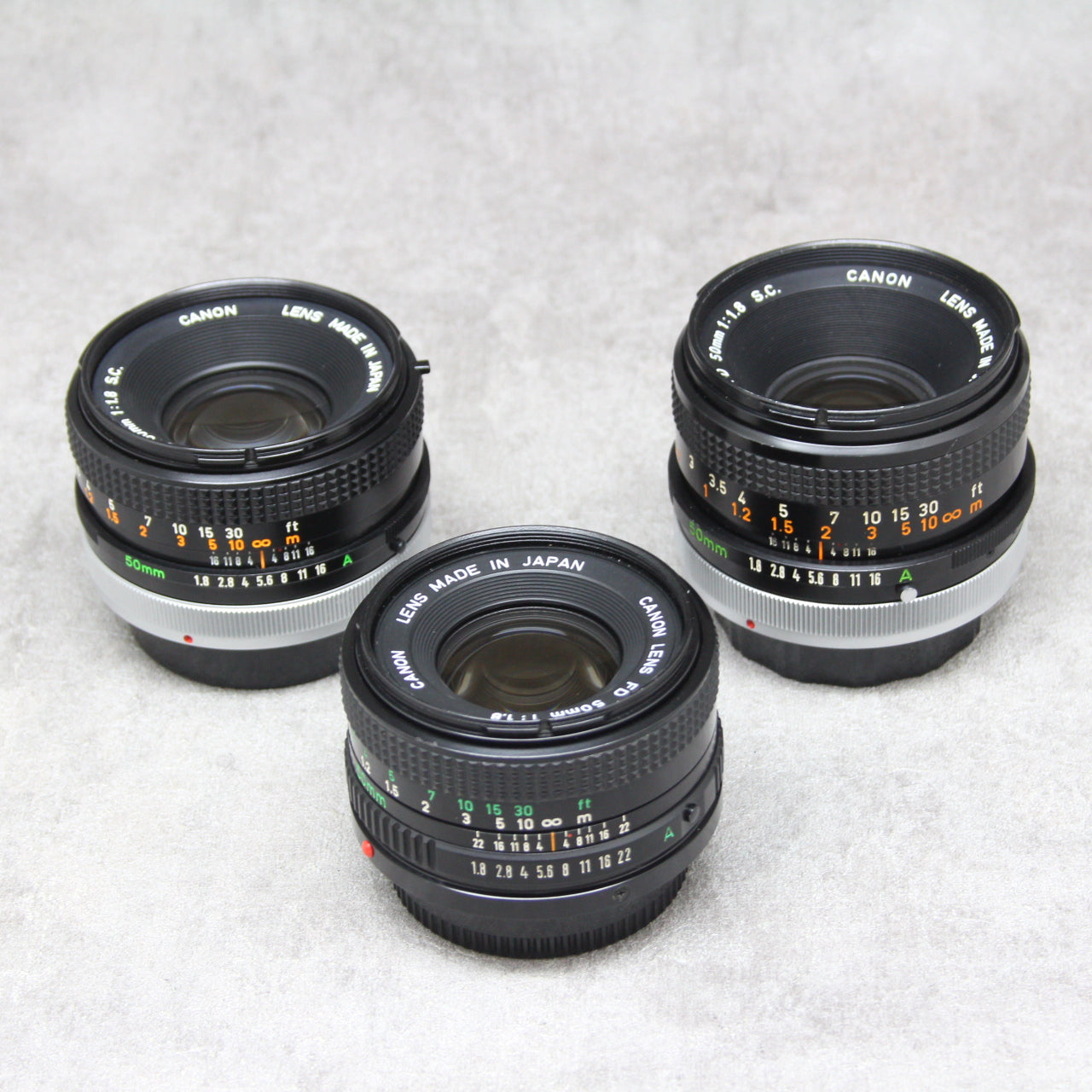 中古品 Canon FD 50mm F1.8 撮り比べ3本セット【11月22日(