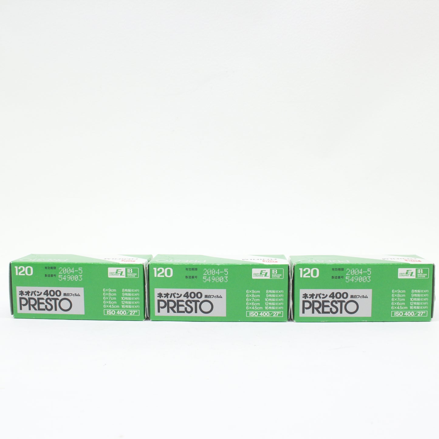 中古 FUJIFILM NEOPAN 400 120 PRESTO 3本セット