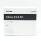 中古 SIGMA 30mm F1.4 DC Art  (Nikon用)