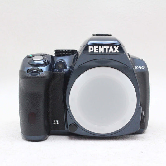 中古品 PENTAX K-50 ボディ メタルネイビー x ブラック