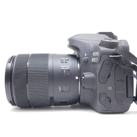 中古品Canon EOS80D 18-135mm EF50mmF1.8STM EF100~300mmF4.5-5.6