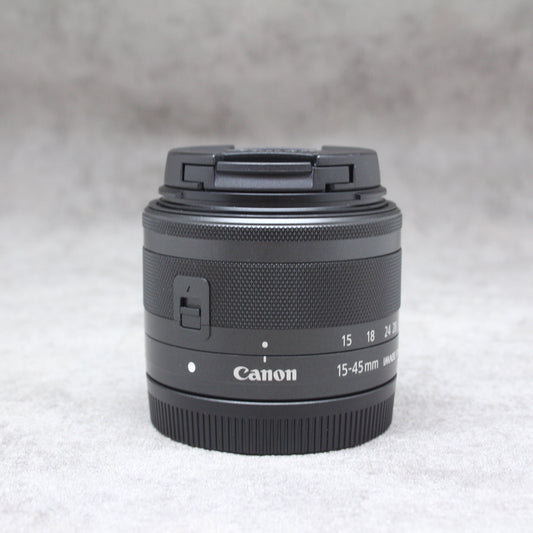 中古品 Canon EF-M 15ｰ45mm F3.5-6.3 IS STM ☆2月11日(土)のYouTube生配信でご紹介☆