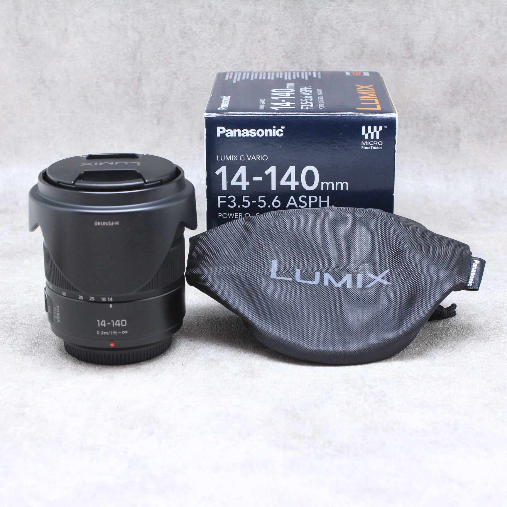 中古品 Panasonic LUMIX G VARIO 14-140mm F3.5-5.6 ASPH. POWER O.I.S. ブラック　ハヤト商会